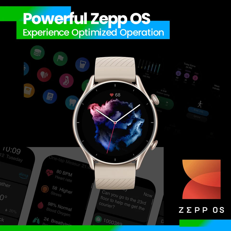 Global Version Amazfit GTR 3 GTR3 GTR-3 Smartwatch 46mm Zepp OS Alexa Built-in GPS Smart Watch Over 150 Sports Modes