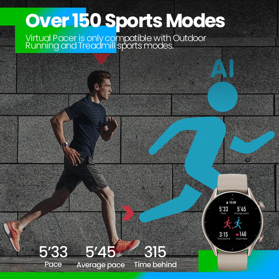 Global Version Amazfit GTR 3 GTR3 GTR-3 Smartwatch 46mm Zepp OS Alexa Built-in GPS Smart Watch Over 150 Sports Modes