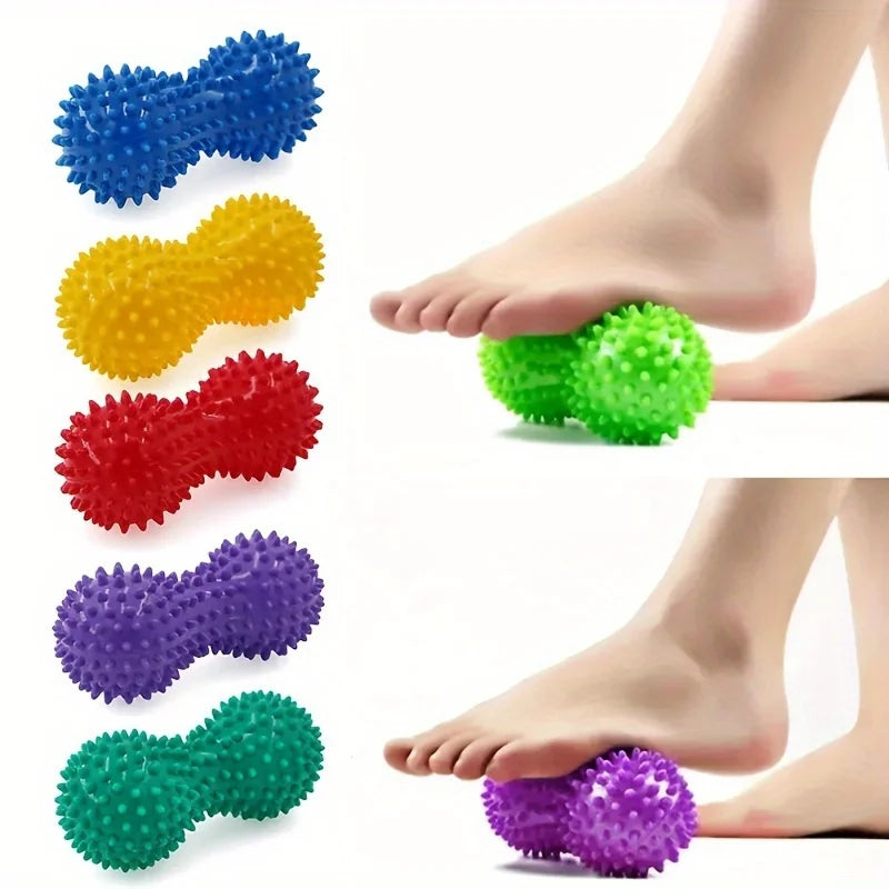 Peanut Massage Spiky Ball Foot Massage Roller Deep Tissue Massage Ball Training Grip for Plantar Fascia Shoulders Neck & Back