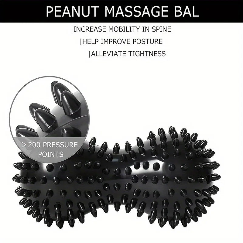 Peanut Massage Spiky Ball Foot Massage Roller Deep Tissue Massage Ball Training Grip for Plantar Fascia Shoulders Neck & Back