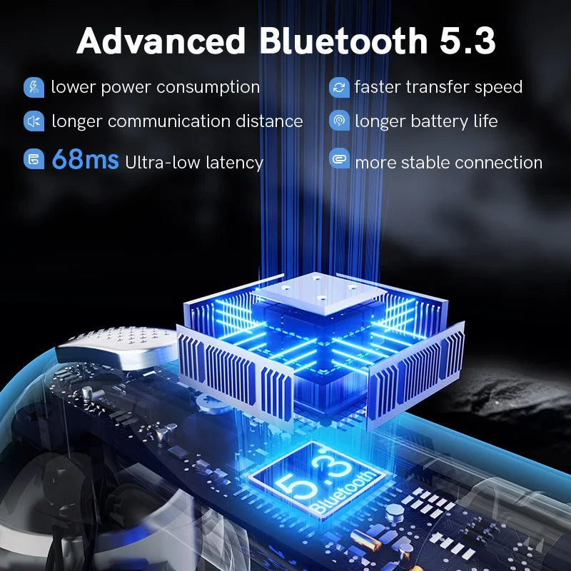 QCY T20 Wireless Earphones Bluetooth 5.3 TWS Earbuds 13mm Driver HIFI Headphones 68ms Low Latency Gaming Headset 4 Mics HD Call