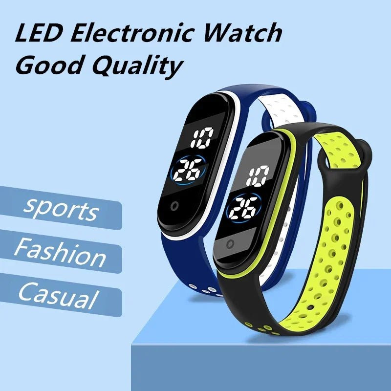 Fashion Sports Watch for Kids Children Waterproof Led Digital Watch Ultra-light Silicone Strap Teen Boys Girls WristWatch Unisex