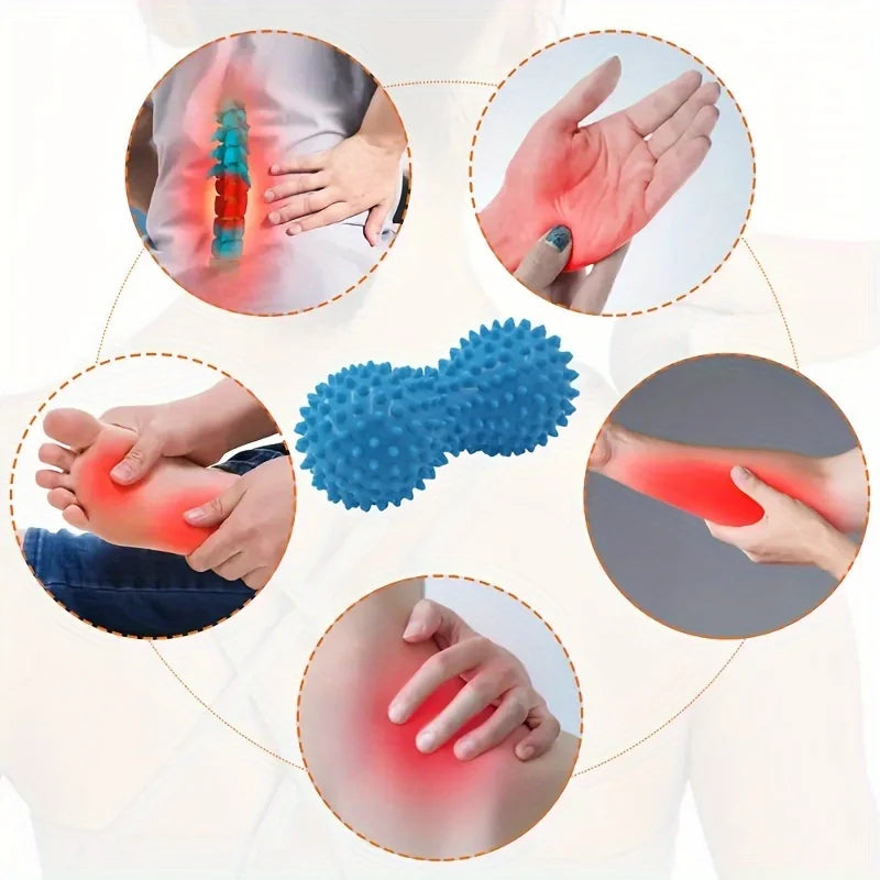 Peanut Massage Spiky Ball Foot Massage Roller Deep Tissue Massage Ball Training Grip for Plantar Fascia Shoulders Neck & Back