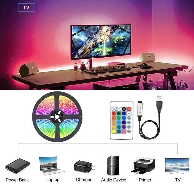 Led Strip Light RGB 5050 Led Lights 2.4G Touch Control Lamp Tape Color Change Flexible Ribbon LED Diode TV Backlight Room Decor
