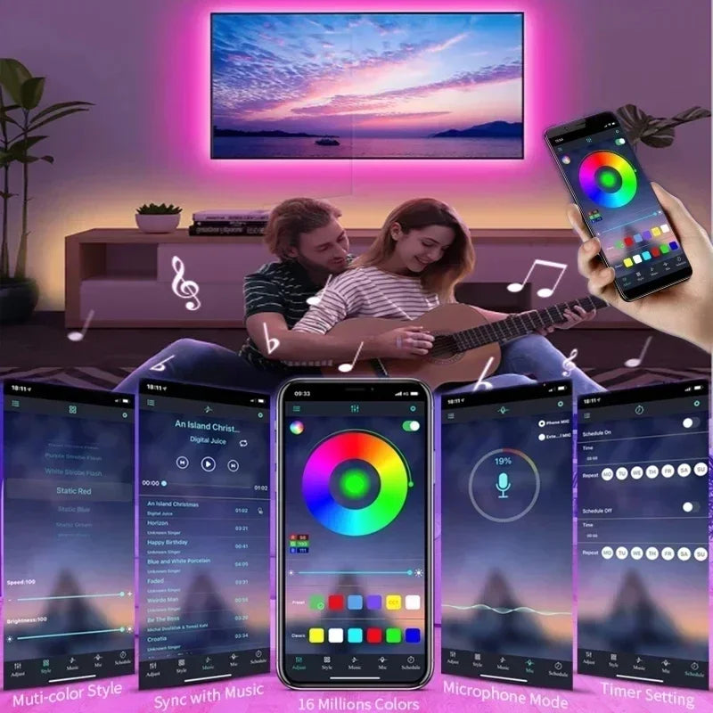 Led Strip Light RGB 5050 Led Lights 2.4G Touch Control Lamp Tape Color Change Flexible Ribbon LED Diode TV Backlight Room Decor