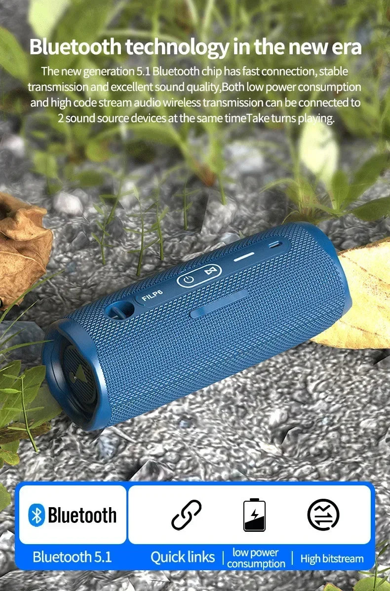 New Flip6 Bluetooth Audio Multi-Function TWS Audio Caixa De Som Outdoor Portable Subwoofer Wireless Home Theater Dual Speakers