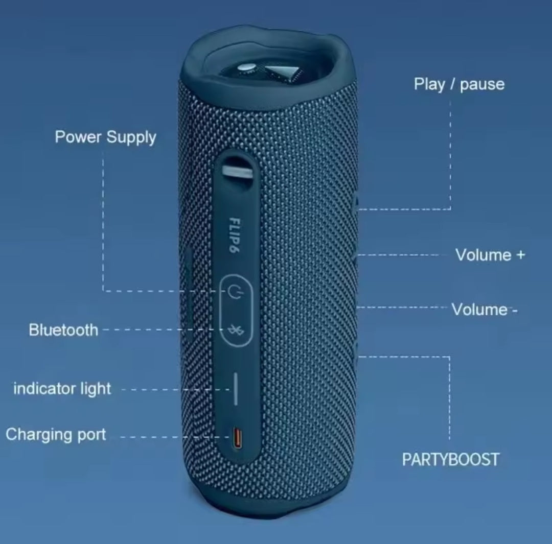 New Flip6 Bluetooth Audio Multi-Function TWS Audio Caixa De Som Outdoor Portable Subwoofer Wireless Home Theater Dual Speakers