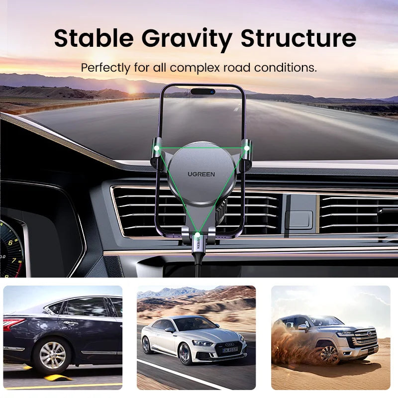 【New-in Sale】UGREEN Car Phone Holder Gravity Phone Stand For Xiaomi Samsung iPhone 15 14 13 Pro Max Air Vent Car  Holder Stand