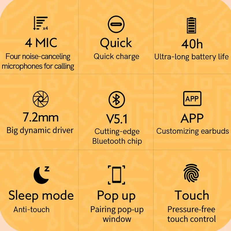 QCY T13 ANC Earphone Bluetooth 5.3 Active Noise Cancellation -28dB Wireless Headphone Fast Charge Earbuds 0.068' Low Latency