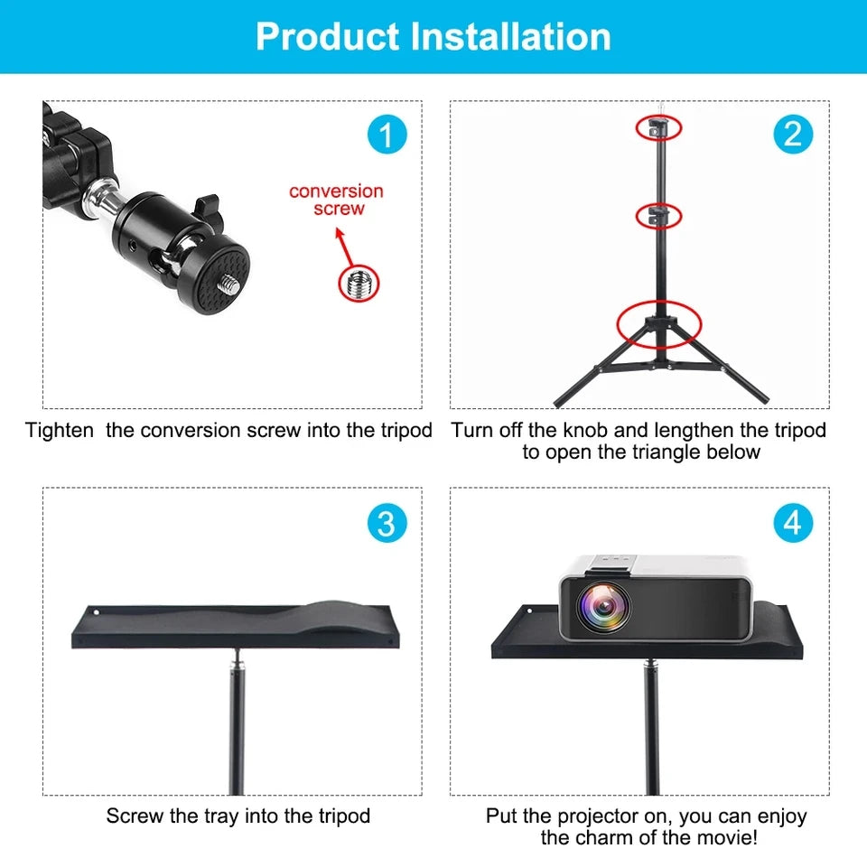 110cm 160cm Adjustable Universal Portable Projector Tripod Tray Smartphone Camera Laptop Projector Outdoor Stand Speaker Stand