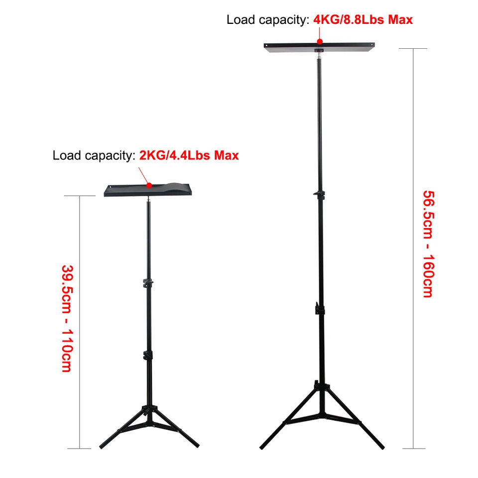 110cm 160cm Adjustable Universal Portable Projector Tripod Tray Smartphone Camera Laptop Projector Outdoor Stand Speaker Stand