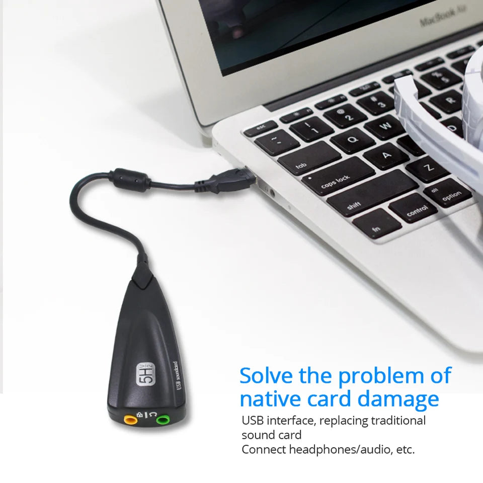 TISHRIC Promotion 5HV2 External usb sound card 7.1 with 3.5mm audio interface adapter for headphone speakers laptop Computer PC