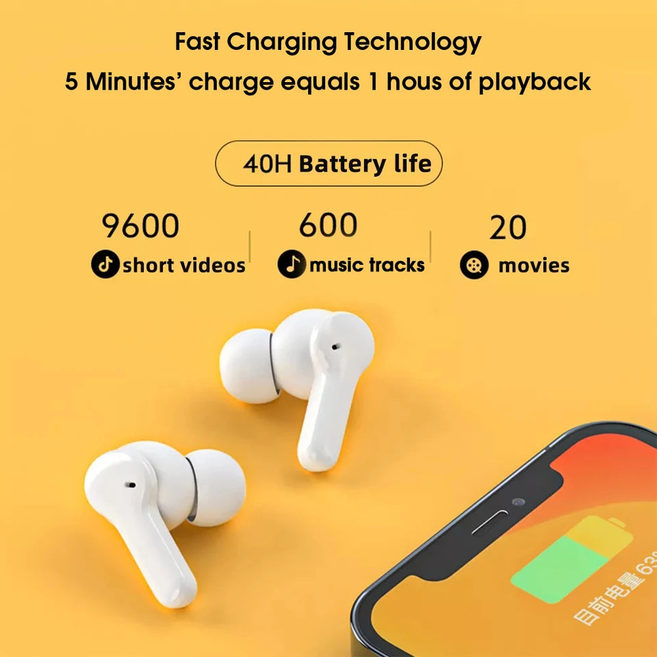 QCY T13 ANC Earphone Bluetooth 5.3 Active Noise Cancellation -28dB Wireless Headphone Fast Charge Earbuds 0.068' Low Latency