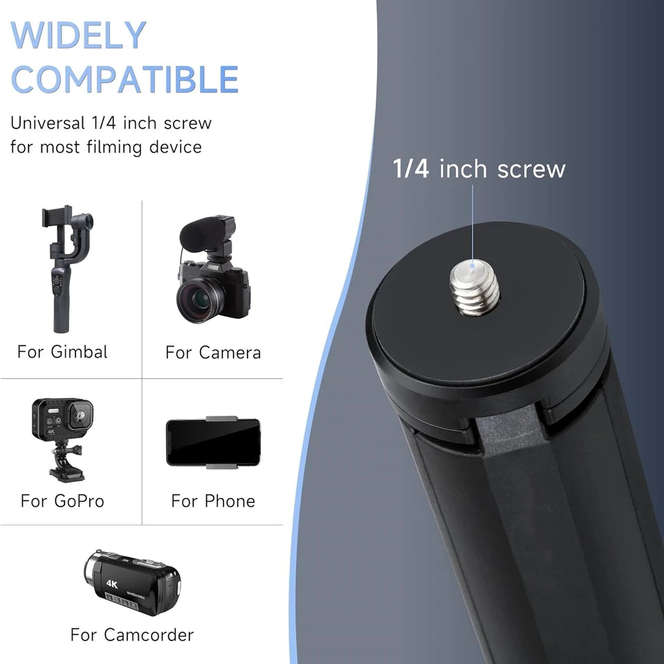 Portable Mini Table Tripod Stand Desk Tripod with 1/4'' Screw for Gopro Camera Video Vlog Grip Panel Ring Light Phone Gimbal