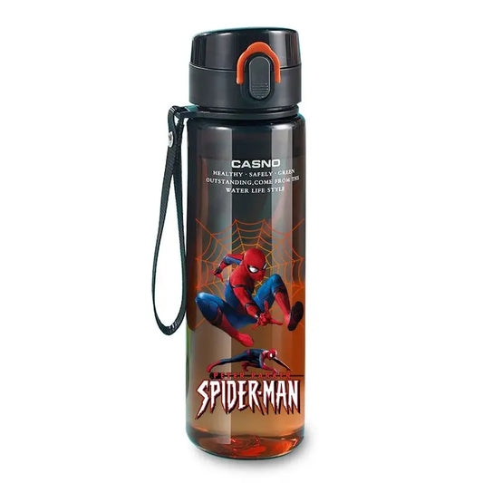 Marvel Spider-Man Iron Man Cartoon Large Capacity Anti-fall Plastic Water Cup Creative Cool Handsome Boy Sports Water Bottle