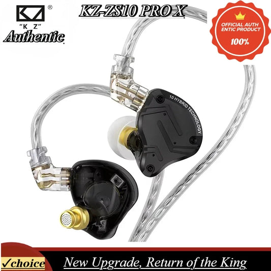 KZ ZS10 PRO X HIFI bas Metal hibrid kulak içi kulaklık spor gürültü iptal kulaklık kulakiçi