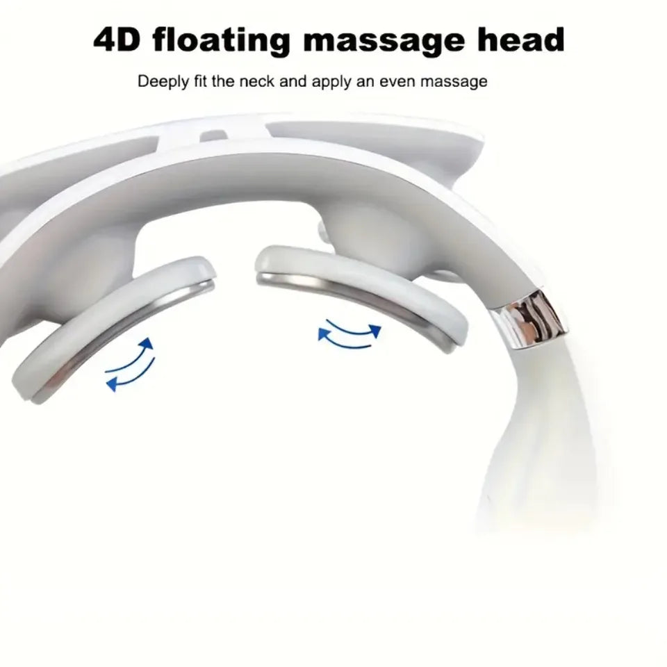Hot Compress Kneading Neck Massager with 4 Massage Heads - Electric Deep Tissue Massager for Neck - Holiday Gift for family