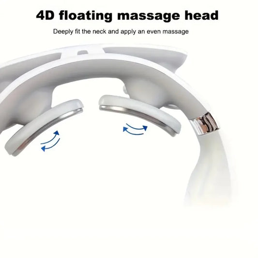 Hot Compress Kneading Neck Massager with 4 Massage Heads - Electric Deep Tissue Massager for Neck - Holiday Gift for family