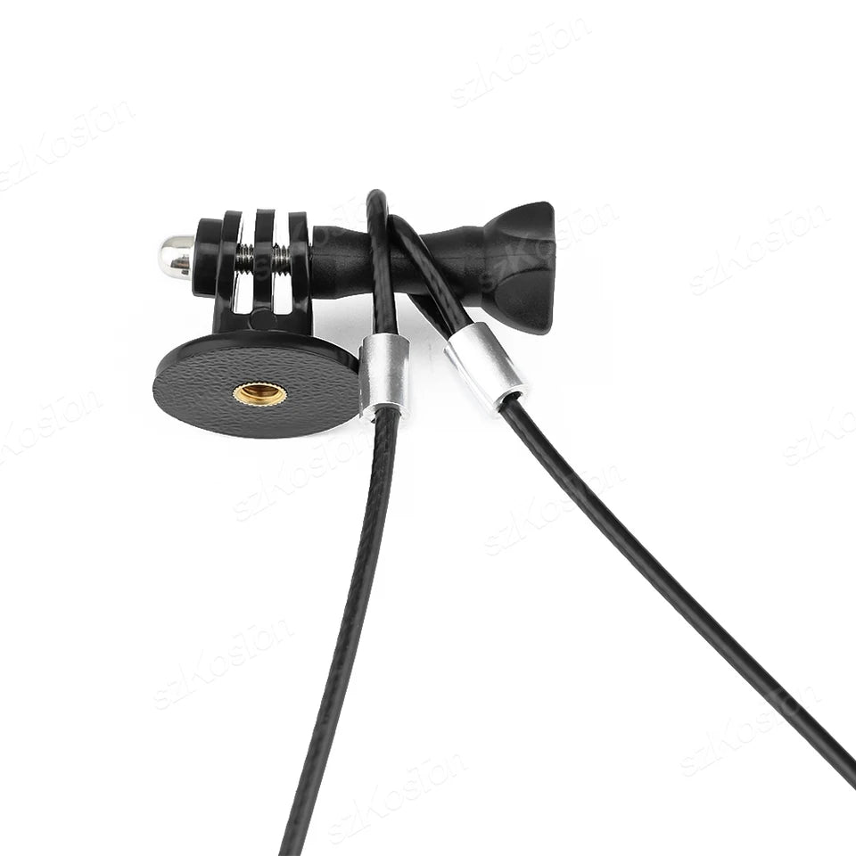 For GoPro Accessories 60CM Stainless Steel Black Lanyard Tether for Go Pro 13 12 11 10 9 8 Insta360 X4 DJI OSMO Action 4 Camera