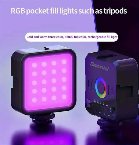 Mini RGB Hot Boot Fill Light, Live Photography, LED Portable Atmosphere Lamp, Mobile Camera, Adjustable Pocket Lights