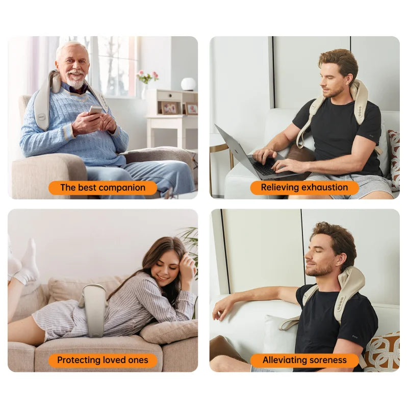 Mebak N1 Massager For Neck And Back Electric 6D Kneading Massager Pillow Hot Compress Muscle Relaxing Massage Shawl instrument