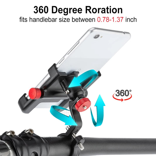 Bicycle Motorcycle Phone Holder Aluminum Handlebar Bike Phone Mount Adjustable Non-Slip for iPhone 13 12 11 Samsung S22 S21