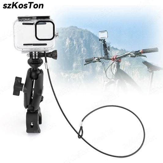 For GoPro Accessories 60CM Stainless Steel Black Lanyard Tether for Go Pro 13 12 11 10 9 8 Insta360 X4 DJI OSMO Action 4 Camera