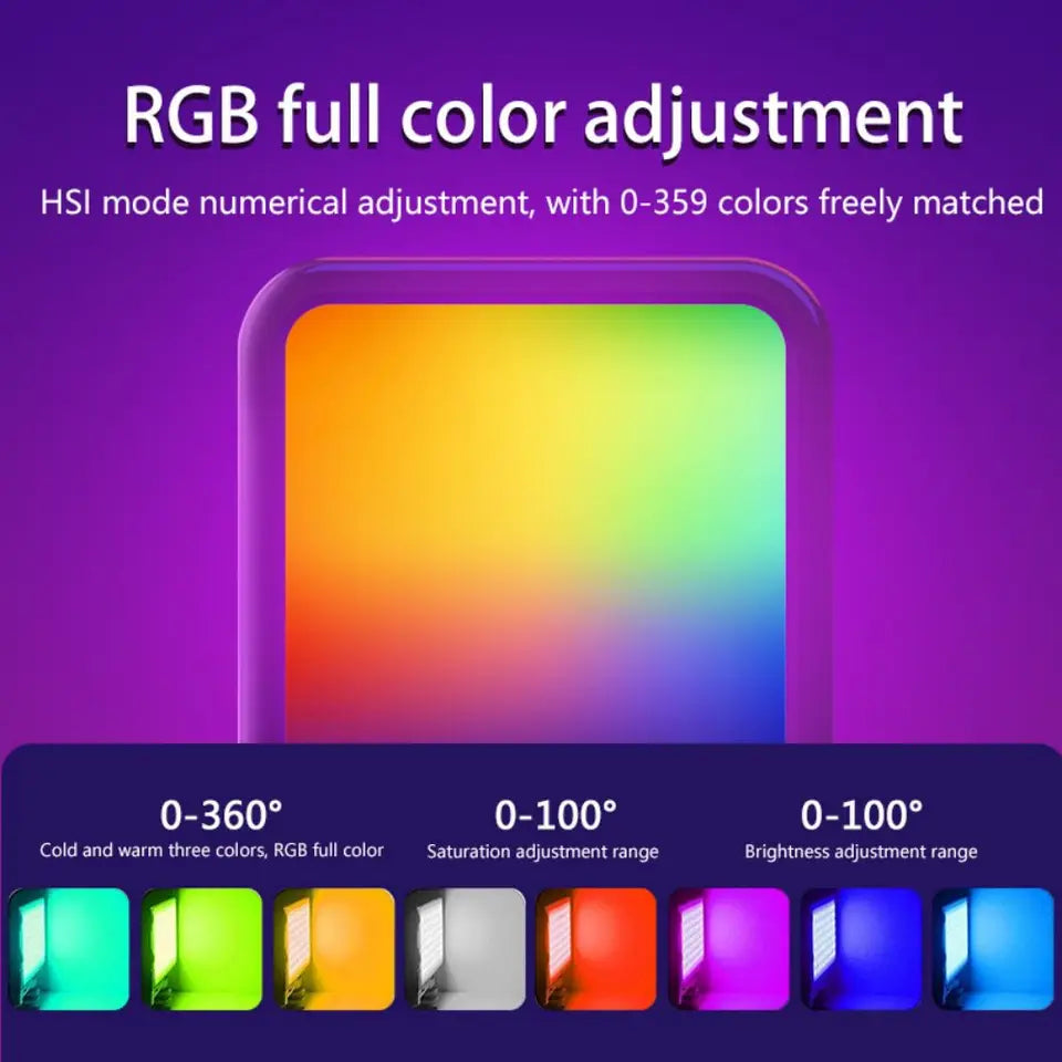 Mini RGB Hot Boot Fill Light, Live Photography, LED Portable Atmosphere Lamp, Mobile Camera, Adjustable Pocket Lights