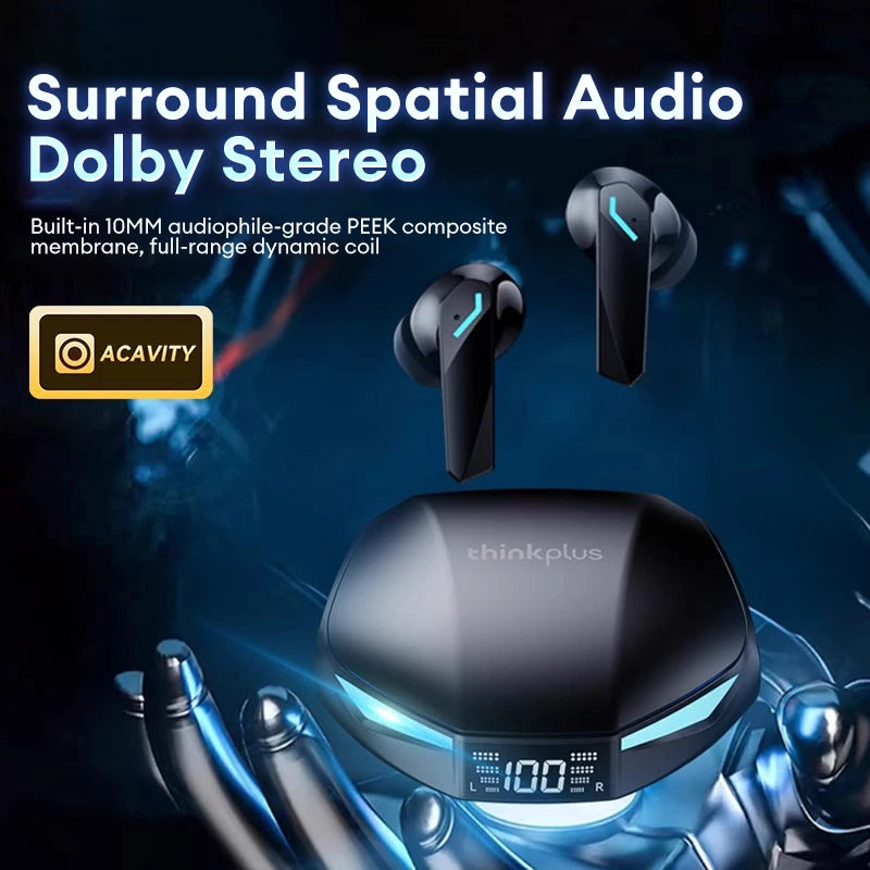 Lenovo GM2 PRO MAX Bluetooth 5.4 Wireless Earphones LED Digital Display Waterproof Sport Earbuds Noise Cancelling Gaming Headset