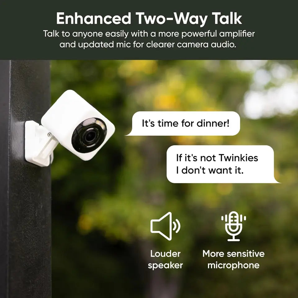Wyze Cam v4, 2K Wi-Fi Smart Home Security Camera, Indoor/Outdoor Pet/Baby Monitor, Motion Activated Spotlight/Siren, 2-Way Audio