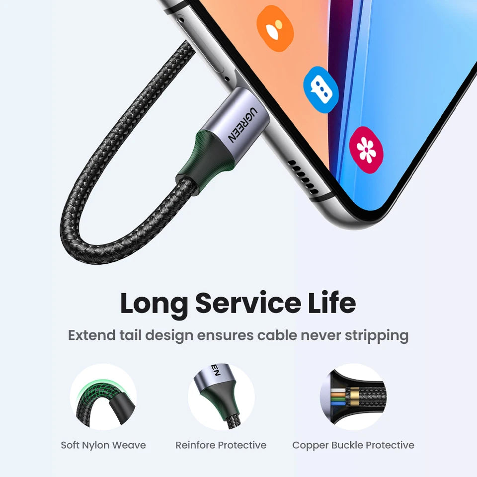 UGREEN 3A USB Type C Cable For Xiaomi Samsung Galaxy S24 USB Charging Data Cable iPad Poco USB C Cable