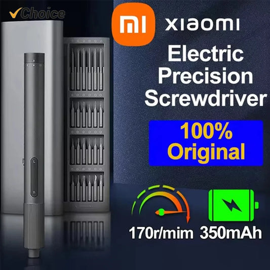 Xiaomi Mijia Electric Precision Screwdriver Kit 2 Gear Torque Control 400 Screw 1 Type-C Rechargeable Magnetic Aluminum Case MI