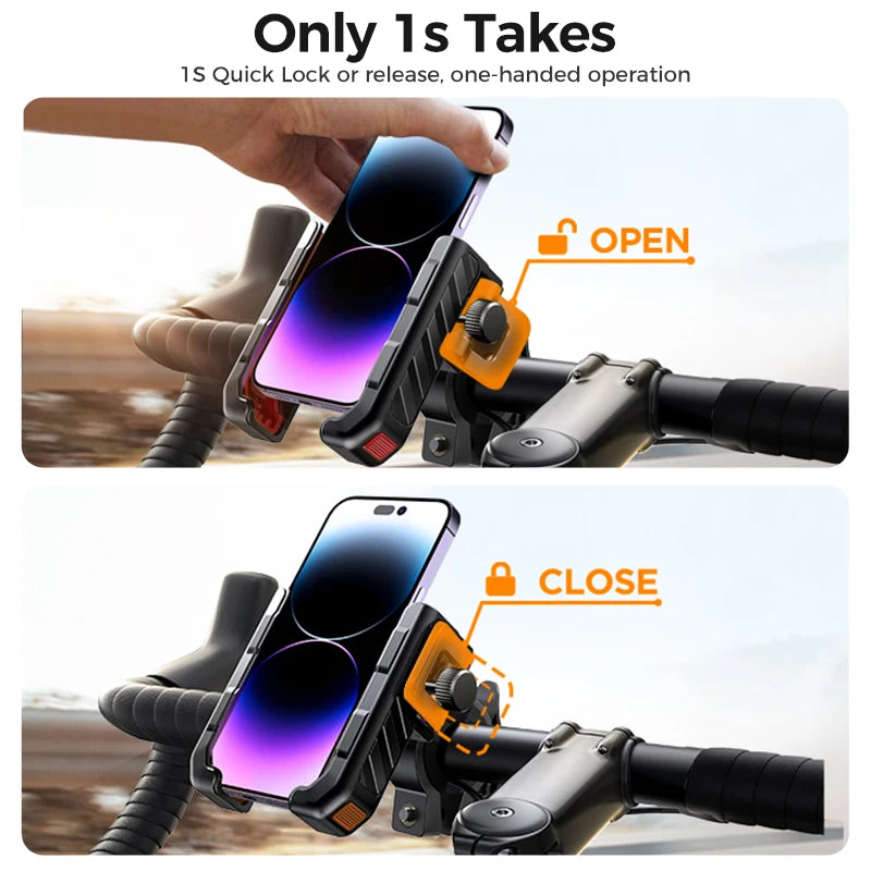 Joyroom 2024 Bike Phone Holder Shockproof Universal One-hand Operation Bicycle Motorcycle Phone Holder For 4.7-7" Mobile Phone