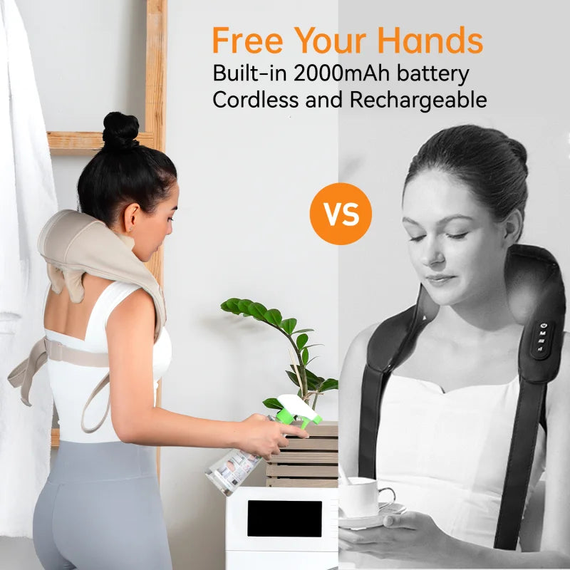 Mebak N1 Massager For Neck And Back Electric 6D Kneading Massager Pillow Hot Compress Muscle Relaxing Massage Shawl instrument
