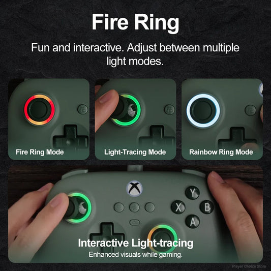 8BitDo Ultimate C Wired XBOX Controller Gamepads PC Xbox Series X S, Xbox One RGB Light Fire Ring Hall Effect Sticks for windows
