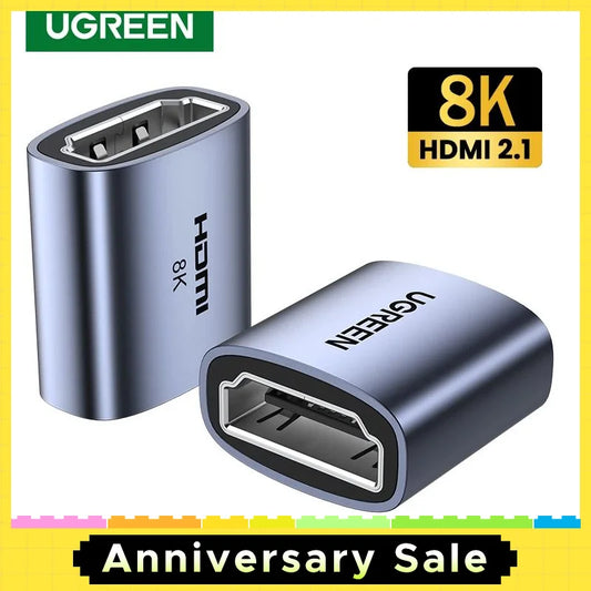 UGREEN HDMI-Compatible Coupler 8K Female to Female Extension Cable Connector for PS5 Roku Stick Monitor HD 2.1 Connector  8K