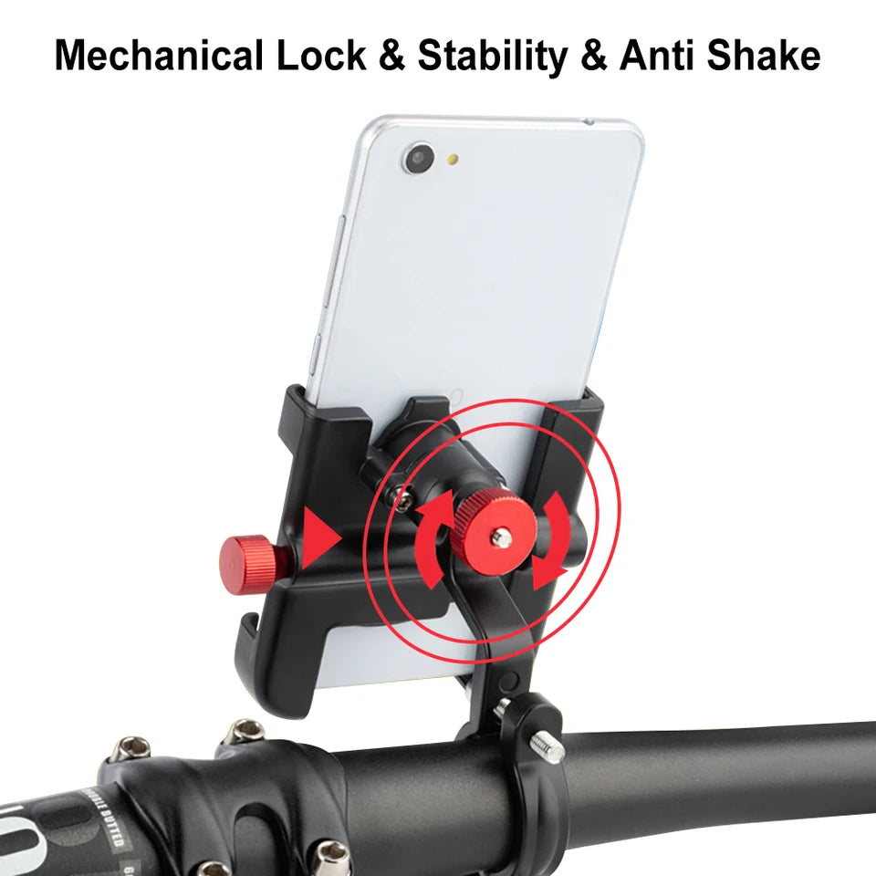 Bicycle Motorcycle Phone Holder Aluminum Handlebar Bike Phone Mount Adjustable Non-Slip for iPhone 13 12 11 Samsung S22 S21