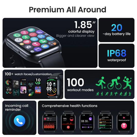 HAYLOU Watch 2 Pro (LS02 Pro) Smart Watch 1.85'' HD Display SpO2 Heart Rate Monitor 100 Workout Modes Smartwatch for Men Women