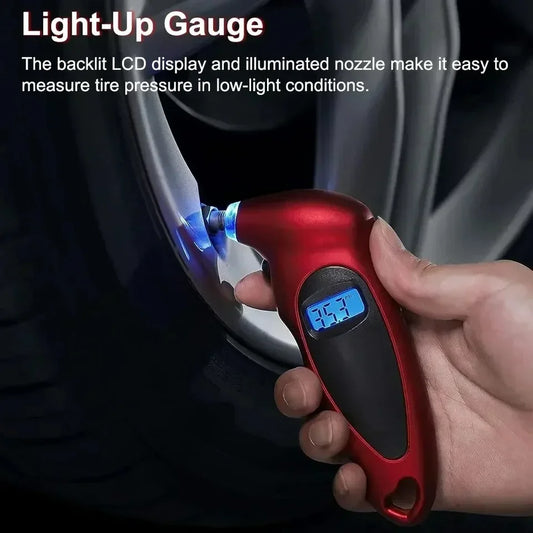 High-Precision Digital Tire Pressure Gauge with Backlight and Car Portable Digital LCD Display for Tyre Air Pressure Monitoring