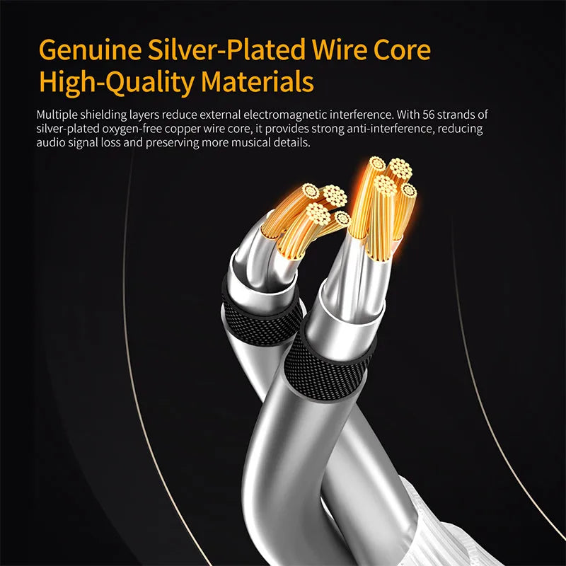 KZ double parallel silver-plated type-c upgrade cable 0.75 gold-plated pin fever copper silver-plated headphones upgrade replace