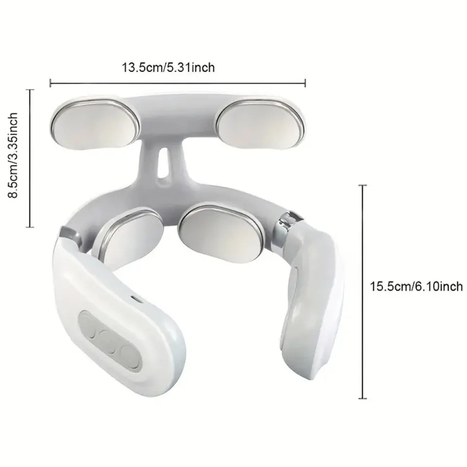 Hot Compress Kneading Neck Massager with 4 Massage Heads - Electric Deep Tissue Massager for Neck - Holiday Gift for family