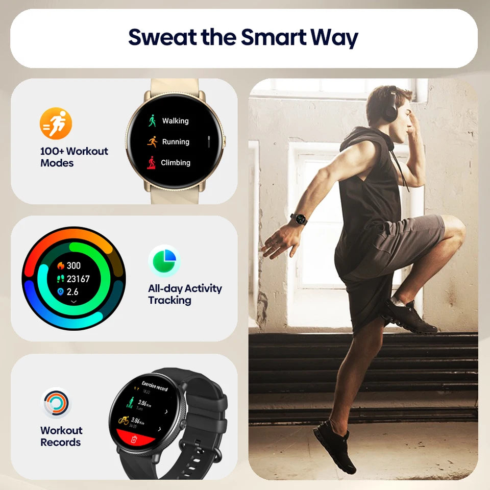 Zeblaze GTR 3 Pro AMOLED Display Make/Answer Phone Calls Smart Watch 316L Stainless Steel  Fitness Smartwatch For Men Women
