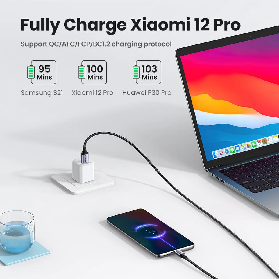 UGREEN 3A USB Type C Cable For Xiaomi Samsung Galaxy S24 USB Charging Data Cable iPad Poco USB C Cable