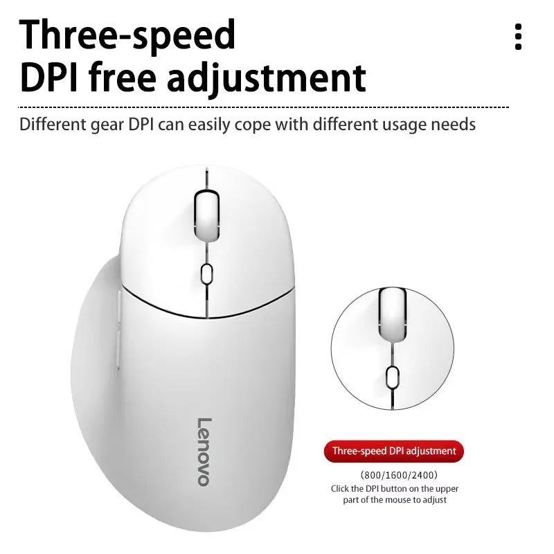 Lenovo M27 Wireless Bluetooth Mouse Soft Tone Mouse Ergonomic Design Right Hand Mouse