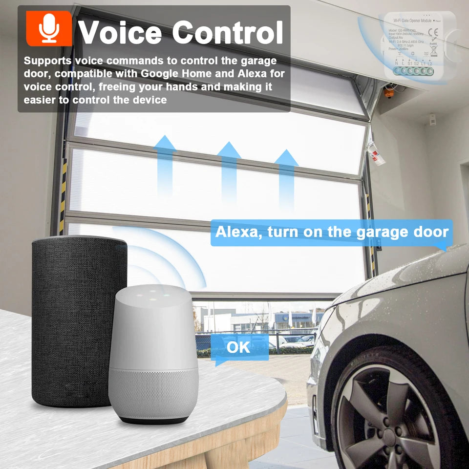 Tuya ZigBee WiFi Garage Door Opener Smart Gate Controller Timer APP Control Switch Breaker for Alexa Google Home Voice Control