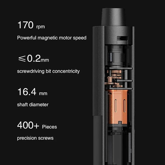Xiaomi Mijia Electric Precision Screwdriver Kit 2 Gear Torque Control 400 Screw 1 Type-C Rechargeable Magnetic Aluminum Case MI