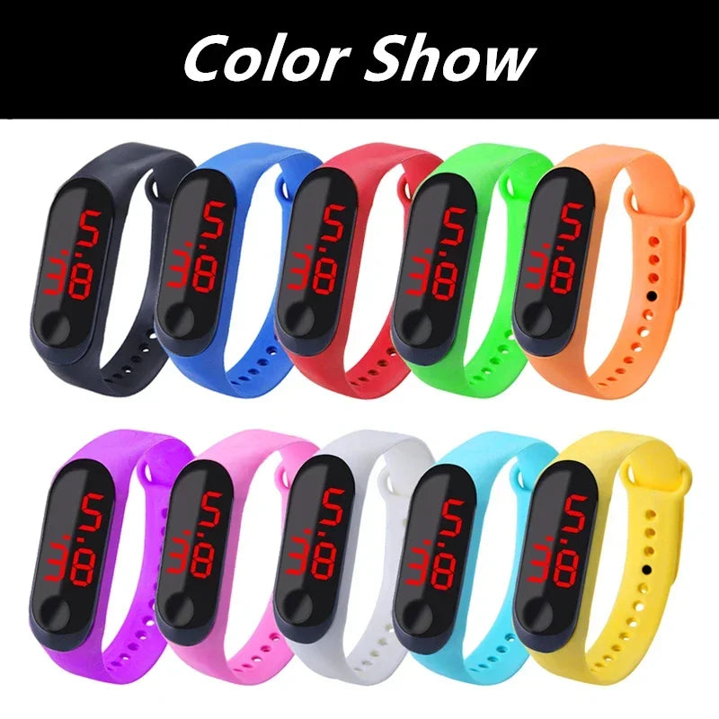 Fashion Sports Watch for Kids Children Waterproof Led Digital Watch Ultra-light Silicone Strap Teen Boys Girls WristWatch Unisex