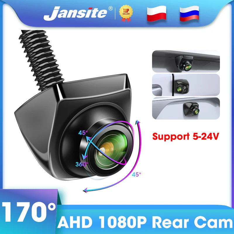 Jansite AHD 1080P/720P Rear View Camera 170° Backup Camera Parking Assistance Fisheye Golden Lens For Android Radio Monitor