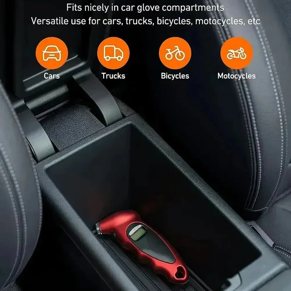 High-Precision Digital Tire Pressure Gauge with Backlight and Car Portable Digital LCD Display for Tyre Air Pressure Monitoring