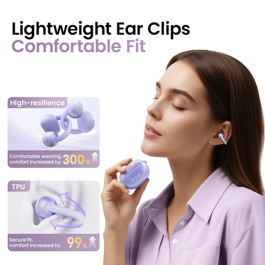 HAYLOU AirFree Ear Clip Earphones Bluetooth 5.4 Wireless Earbuds Dual-mic AI Noise Reduction Sports Headphones Smart LED Display